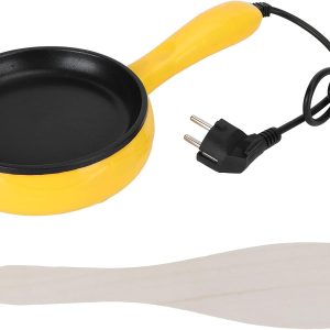 Ejoyous Small Electric Frying Pan, 350W Mini Frying Pan with Non-Stick Coating, Egg Pan with Wooden Spatula, Electric Pot