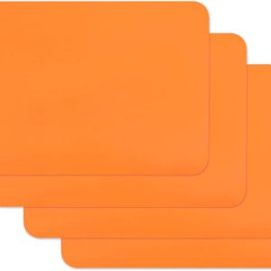 Venilia Orange Placemat, Uni Orange, Table Linen, Placemat for Dining Room, Food-Safe, 4 Slices, 45 x 30 cm, 59040, 30 x 45 cm, 4