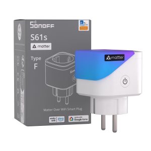 SONOFF S61s WiFi Smart Outlet 16A/3840W – Remote & Voice Control, Electric Consumption Meter, Timer, Compatible Matter with Alexa, Google and Apple Home
