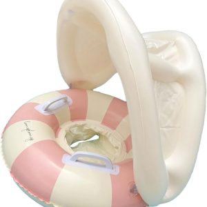 Baby Float with Shutter – Baby Pool Float with Anti-UV,Folding Safety Seat Ring Swimming Floating Umbrella Outdoor Beach Garden