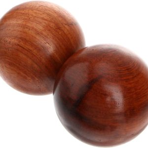 2 piezas Pelotas de Madera para Masaje y Ejercicio de Manos Bolas Redondas de Fitness y Acupresión de Unidades para Aliviar Estrés y Mejorar Fuerza Manual
