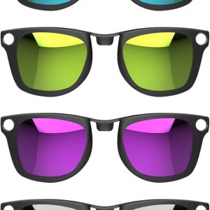 4 Pcs Polarized Clip for Ray-Ban Meta Wayfarer Smart Glasses, Compatible with Ray-Ban Meta Wayfarer Standard (Size M), Protect Your Eyes, Cool and Fashion(Silver, Blue, Yellow,