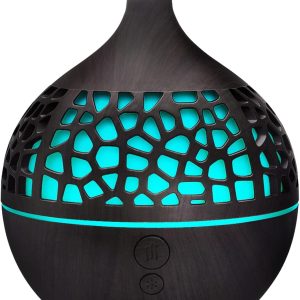 180 ml Essential Oil Diffuser, Essential Oils Humidifier with 7 Colours, Aroma Diffuser Humidifier, Humidifiers for Room Home Office, Dark Brown