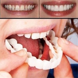 2 Pairs Instant Dentures, Cosmetic Veneers Teeth Dental Veneers Temporary False Teeth Veneers for Women Men