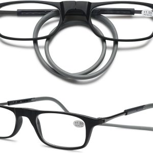 VEVESMUNDO Magnetic Reading Glasses Around Neck Lightweight Magnetic Closure for Women Men with Magnet