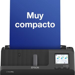 Epson ES-C380W, A4 Vertical Document Scanner, USB, WiFi, Automatic Document Feeder, Duplex Scanning, LCD Touch Screen, Black