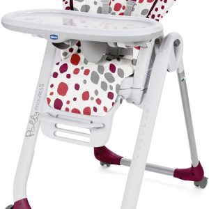 Chicco Polly Progres5 Evolutionary High Chair, Hammock to Lift, 4 Wheels, 0-3 Years, Red