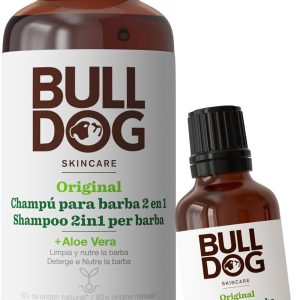 Bulldog Skincare for Men Beard Care Pack with Shampoo and Conditioner 200ml and Beard Oil 30ml – (Natural Ingredients: Aloe, Camellia Oil, Green Tea)