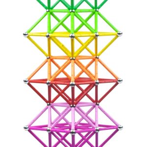 Veatree 160PCS Magnetic Sticks, Magnetic Sticks and Non-Magnetic Balls Set Magnetic Building Sticks Magnetic Building Toys Magnetic Toys Sticks Educational Toys for Kids