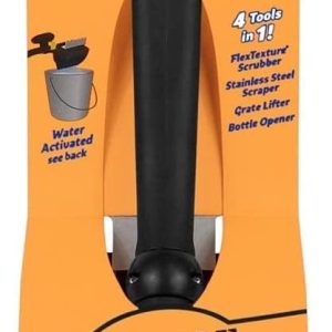 Scrub Daddy BBQ Daddy Barbecue Cleaning Brush with Scraper and Bottle Opener, Barbecue Grill Cleaner, No Wire Bristle with FlexTexture, BBQ Cleaning Brushes