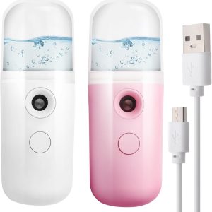 2 x Nano Face Mister Portable Sprayer 30ml Portable Steamer Handy USB Steamer Facial Steamer Handy Atomizer for Skincare, Makeup, Travel, Care