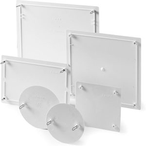 FAMATEL – Recessed box cover | With metal claws | 250x250mm | Grey