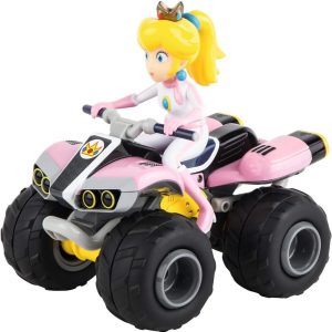 Carrera – 370200999X – RC Nintendo Mario Kart 8 Peach Quad, Remote Control Car 6 Years for Indoor and Outdoor Use, Mini Mario Kart with Remote Control to Carry, Toys for Children and Adults