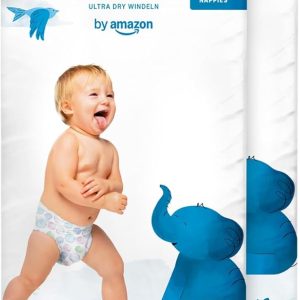 By Amazon Ultra Dry Diapers, Size +7 (over 18 kg), 100 Nappies (2 Packs of 50) (Formerly a Mama Bear brand, same product)