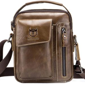 Hebetag Leather Business Messenger Bag Shoulder Handbag for Men Travel Outdoor Shoulder Bags Briefcase Wallet Purse Casual Daypack