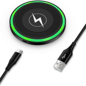 Fast Wireless Charger for Samsung Galaxy S25 Ultra/S24 FE/S23/S22/S21/S20, 15W Wireless Phone Charger for Google Pixel 10 Pro/10/9 Pro/9a/9/8/7, iPhone 17 Pro/16/15/14