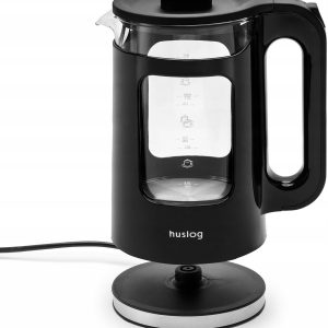 Double Wall Glass Electric Kettle 1.7 L, 2200W, Fast Boiling, Stainless Steel and Borosilicate Glass, Level Indicator, 360° Base, Automatic Shut-Off, Black