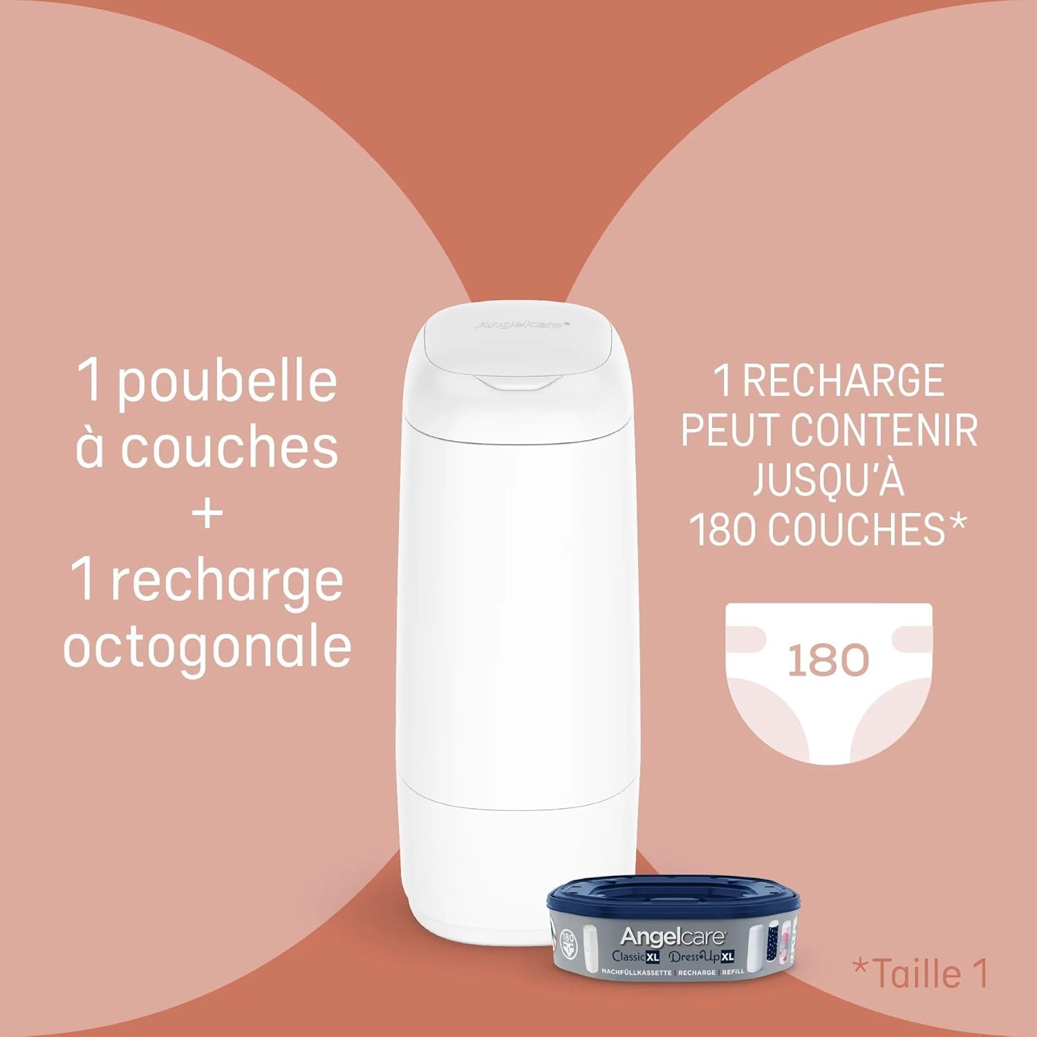 Angelcare Dress Up Diaper Bin White XL - Image 3