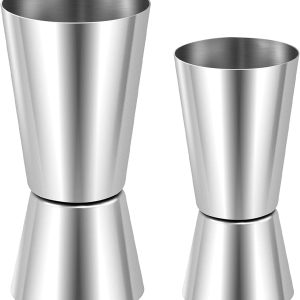 2 Pieces Cocktail Jigger – 25/50ml & 15/30ml Stainless Steel Cocktail Measuring Cup 304 Double Measuring Cups Measuring Cups for Drinks
