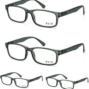 LUFF Lady Durable Reading Glasses, 4pcs Men’s Anti – Blu – Ray Reading Glasses, Comfortable Spring Hinge Reading