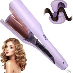 Mermaid Hair Waver, Wavy Curling Iron 32mm 4 Speed, V-Shape French Wave Curling Iron for Women, Beach Curling Iron