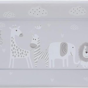 PLASTIMYR Baby Changing Mat 80 x 50 cm with Padded Edges – Rigid Waterproof Baby Changing Mat Easy to Clean – Changing Mats for Comfortable Baby Room (Rigid, Safari Grey)