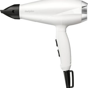 BaByliss Speed Pro Hair Dryer 2000 W – Professional Dryer, AC Motor, Made in Italy, Lightweight, Ionic Technology, Anti-Frizz, 3 Heat Settings and 2 Speeds, White, 6704WE