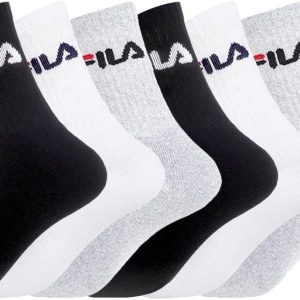 FILA Men’s Cotton Socks, Pack of 6, Optimal Fit and Breathable