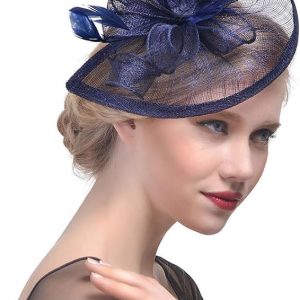 Bridal Headpiece Lace Hat, Party Decoration for Women Wedding Ceremony Hat Party Flower Feather