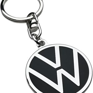 Llavero Volkswagen 000087010BQ con el nuevo logotipo de Volkswagen, negro, diámetro 37 mm