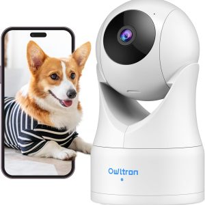 Indoor Security Camera 2.4G Pan/Tilt Home Security Camera for Baby Monitor, Dog Camera with 360°Rotational View/2-Way Audio/Smart Detection/Night Vision…