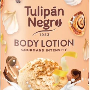Tulip Black Body Lotion with Dispenser Merengada Milk and Cinnamon, Maximum Hydration 400ml, Intensely Scented and for All Skin Types