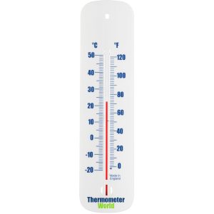 Accurate indoor and outdoor wall thermometer ideal for measuring temperature at home, office, garden or greenhouse – Easy to hang and read (Blue)