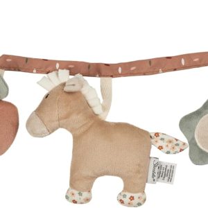 Sterntaler Sunny Horse Pram Chain – Baby Toy with Crunchy Paper and Rattle – Easy Attach Stroller Accessories with Integrated Elastic Band