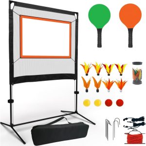All-in-one Portable Paddle Set with Net, Combines Pickleball, Badminton and Pingpong, Easy Setup for Backyard, Park, Beach, Indoor & Outdoor Fun
