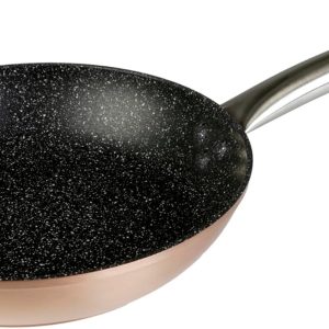 WECOOK! Professional Forged Aluminium Frying Pan 24 cm, Induction, Non-Stick Ecological PFOA-free, 2.8 mm Thick, Stainless Steel Handle, Copper Colour, Suitable for All Kitchens, Ceramic Hob, Gas,