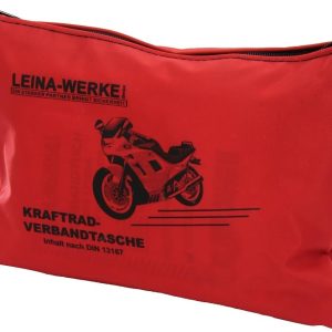 Leina 17000 Motorcycle First Aid Kit Type I without Velcro Closure, Red/Black