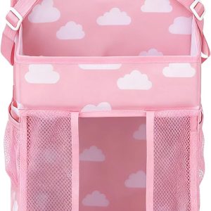 Organizador de guardería: almacenamiento ajustable con múltiples bolsillos para cuna, apilador de pañales impermeable para bebé, unidad de cabecera con suspensión estable, equipo infantil de sujeción