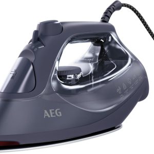 AEG SI6-1-4MN Steam Iron – 2500W, Steam Strike 200 g/min, Continuous Steam 40 g/min, Anti-drip and Anti-drip Function, Ceramic Sole, Sensor Off, Fast Heating, 330 ml, Blue