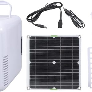Compact Solar Cooler with Efficient Panel, Portable Solar Cooler with Battery Box for Camping Fishing Fishing Cooler