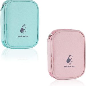 2 Pieces Medical Storage Bag, First Aid Bag, Portable First Aid Kit Travel, Empty First Aid Bag, Empty, Waterproof, for Home, Office, Travel