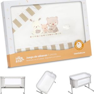 Interbaby – Bedding Set for Mini Cot Love, Beige