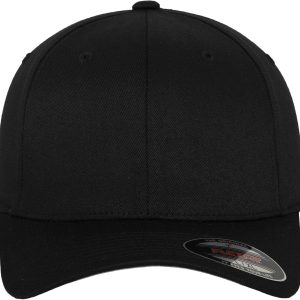 Flexfit 6277-Flexfit Wooly Combed Unisex Adult Baseball Cap, Black (Black), L-XL
