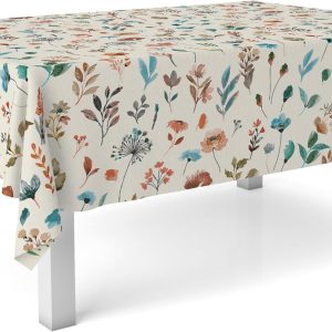 Martina Home Oilcloth Tablecloth Garden Beige 140 x 140 cm