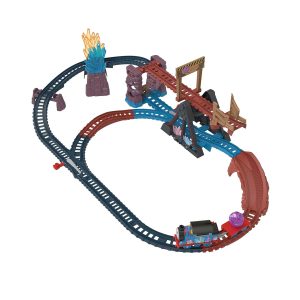 Fisher-Price Thomas & Friends Motorized Train Circuit, Crystal Cave Adventure with Thomas, Rocker Bridge and 2.5m Track for Boys and Girls Ages 3+, HMC28