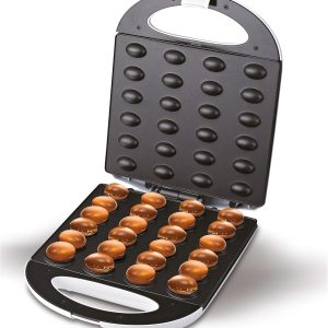 Mesko MS3081 Waffle Maker Electric Stove for Walnut-shaped Pastas, Oreshki Cream Filled, 24 Cookies Halves Baked in 2 Minutes, Non-Stick Plates, Nut Maker White, 1600W