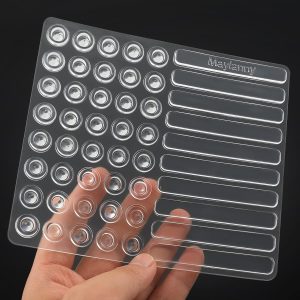 Clear Cabinet Door Bumpers, Sound Dampening Pads, Self Adhesive Soft Close Rubber Strip (Tapered & Rectangular, 50PCS)