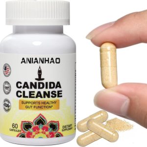 Limpieza y Desintoxicación de Colon Suplemento Dietético Candida Cleanse – Limpieza de Cándida, Apoya el Sistema Digestivo, 60 Cápsulas