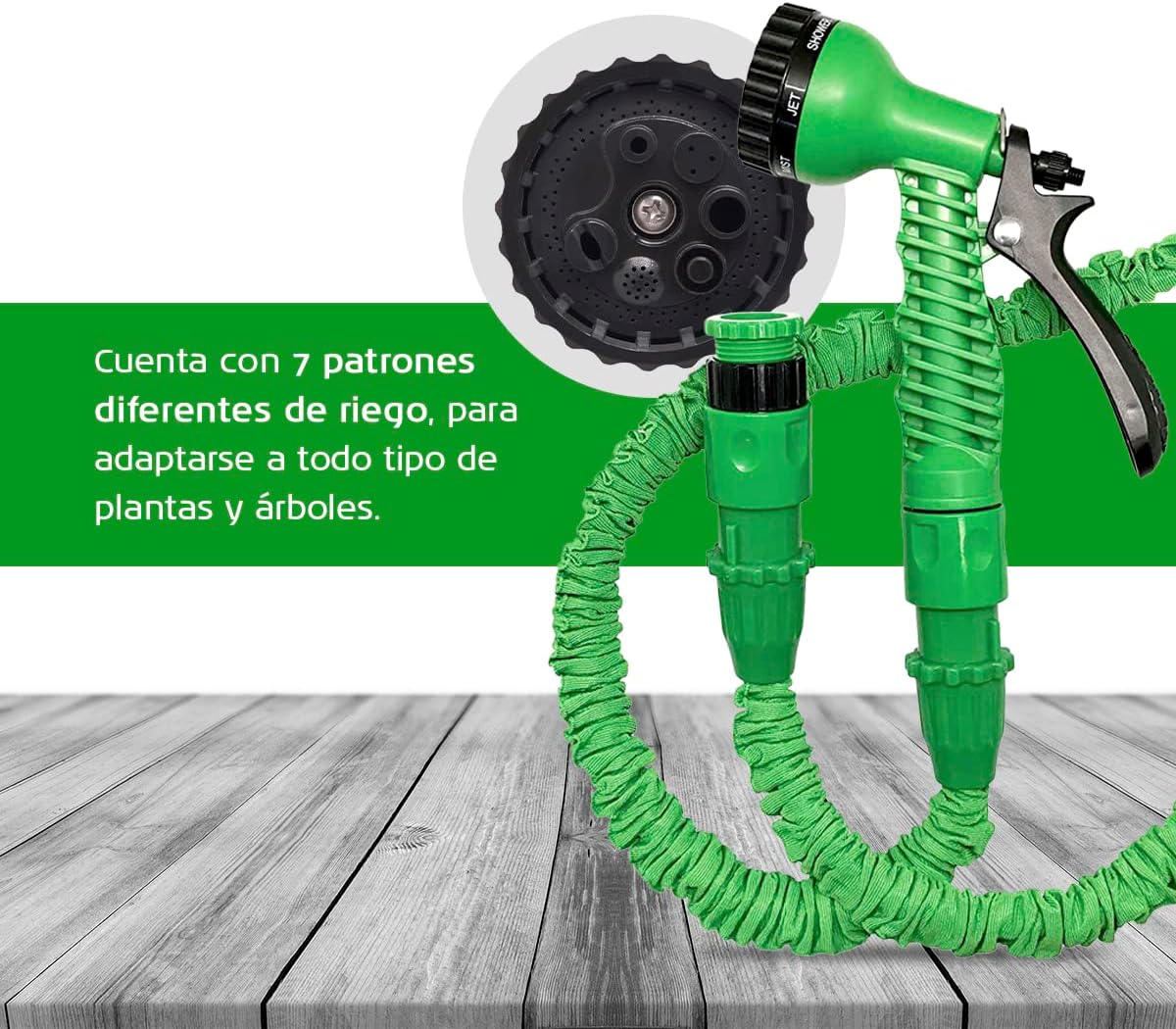 C2607A Basic Expandable Pressure Water Hose, Green, 7.5 m - Image 5