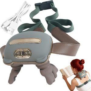 Masajeador de cuello 4D, simulador de mano inalámbrico recargable, dispositivo de masaje térmico con intensidad ajustable, masajeador eléctrico, masaje corporal con herramienta profunda, uso doméstico